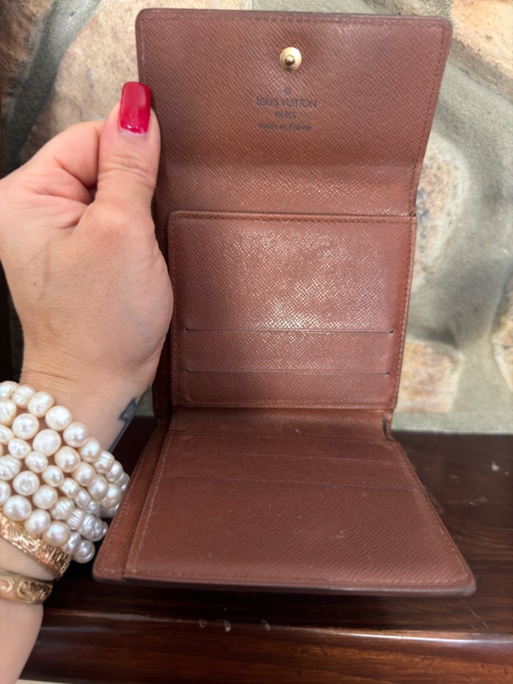 Louis Vuitton Monogram Trifold Elise Wallet Vintage LV Double Snap Compact Purse - Picture 3 of 13